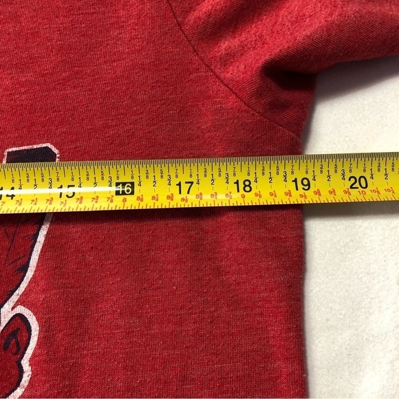 MLB Cleveland Indians Chief Wahoo Red V Neck T Shirt Size Large - Picture 6 of 8